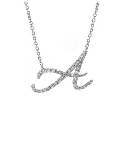 Shop Jane Basch 14k 0.16 Ct. Tw. Diamond Script Initial Necklace (a-z)
