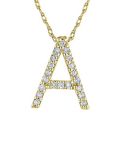 Suzy Levian 14k 0.1 Ct. Tw. Diamond Initial Necklace