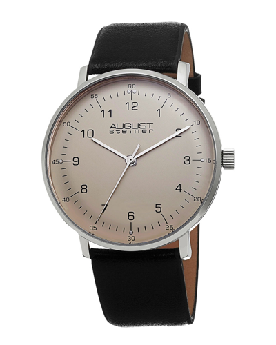 Shop Akribos Xxiv August Steiner Leather Watch In Multicolor