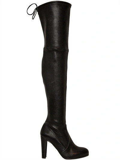 Shop Stuart Weitzman 90mm Highland Stretch Nappa Boots In Black