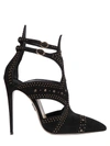 PAUL ANDREW 110MM SHARIFA STUDDED SUEDE PUMPS, BLACK