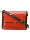Marni Mini Trunk Two Tone Leather Bag, Brick Red/black