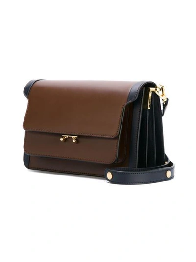 Shop Marni Trunk Medium Shoulder Bag In Brown