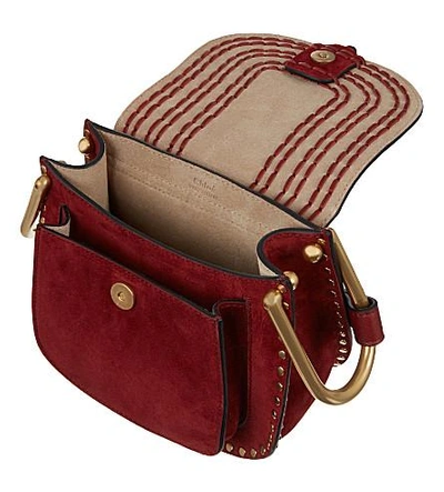 Shop Chloé Hudson Mini Suede Cross-body Bag In Sienna Red