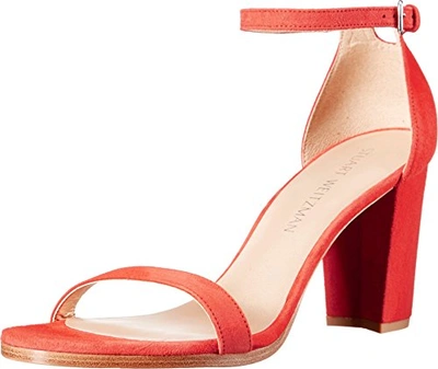 Stuart Weitzman Women's Nearlynude (spring Potential Os) Heeled Sandal In Pimento Suede