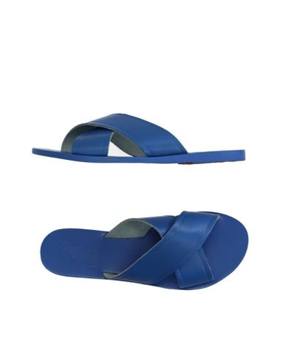 Ancient Greek Sandals Thais Leather Sandals In Blue
