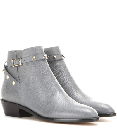 Valentino Garavani Rockstud Leather Ankle Boots