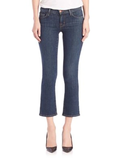 Shop J Brand Selena Mid-rise Cropped Bootcut Jeans In Lonesome