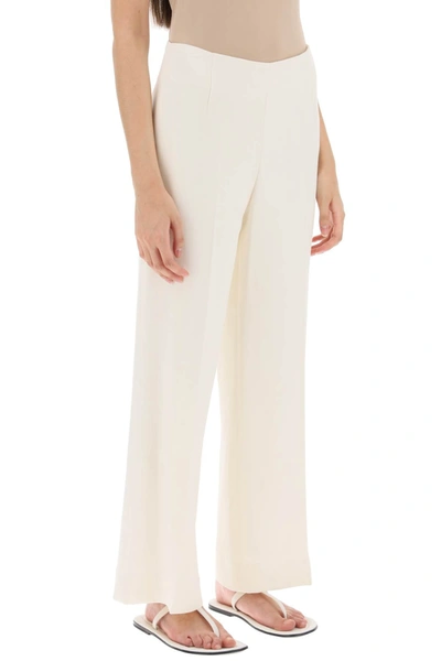 Shop Totême Toteme Cropped Pants With Wide Leg Women In White