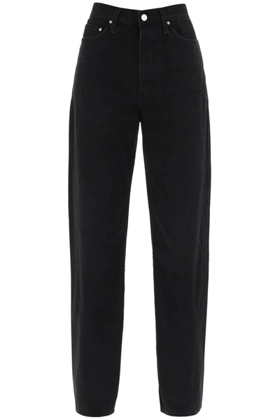 Shop Totême Toteme Jeans With Dark Wash And Twisted Seams Women In Black