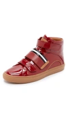 Bally Men's Herick Leather High Top Sneakers In  Red