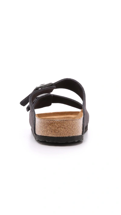 Birkenstock Suede Soft Footbed Arizona Sandals In Velvet Gray
