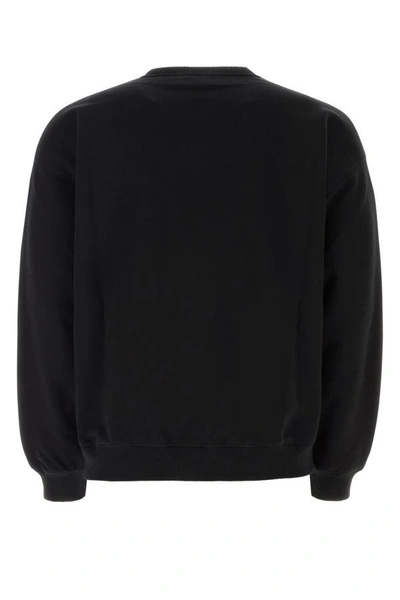 Shop Versace Man Black Cotton Sweatshirt