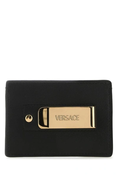 Shop Versace Man Black Leather Card Holder