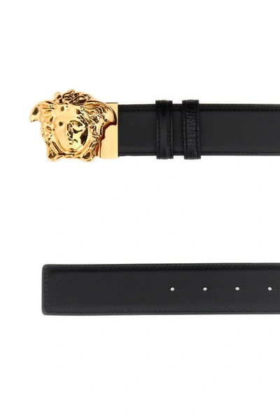 Shop Versace Man Black Leather Reversible Belt