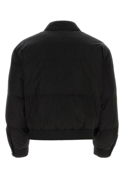 Shop Versace Man Black Nylon Down Jacket