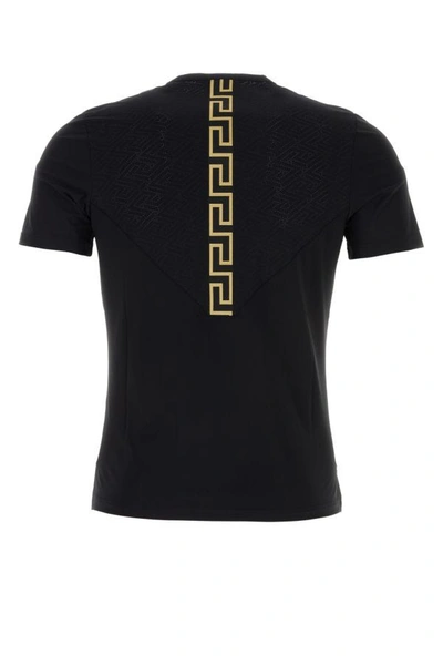 Shop Versace Man Black Stretch Nylon T-shirt