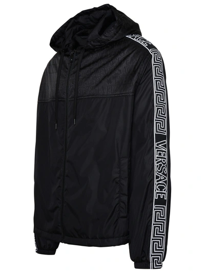 Shop Versace Man  Black Nylon Jacket