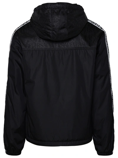 Shop Versace Black Nylon Jacket Man