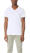 Vince Short-sleeve V-neck Pima Jersey T-shirt In Optic White