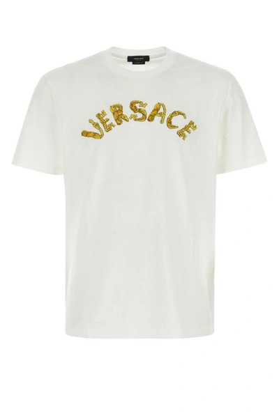 Shop Versace Man White Cotton T-shirt