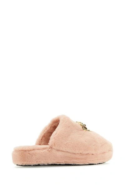 Shop Versace Unisex Light Pink Eco Fur Slippers
