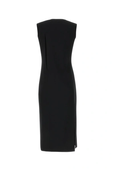 Versace Sleeveless Midi Dress With Cutouts In Black