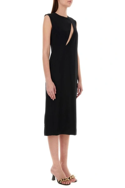 Versace Sleeveless Midi Dress With Cutouts In Black