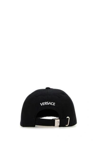 Shop Versace Woman Black Cotton Baseball Cap