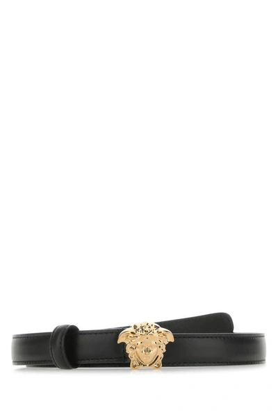 Shop Versace Woman Black Leather Belt