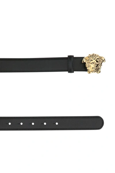 Shop Versace Woman Black Leather Belt