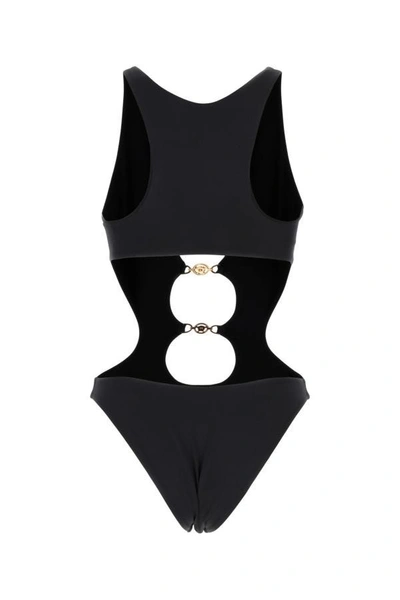Shop Versace Woman Black Stretch Nylon Trikini