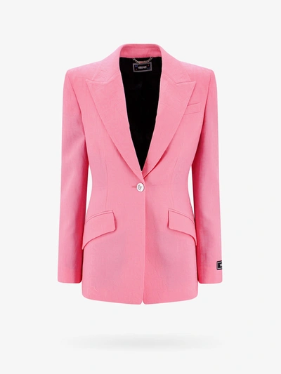 Shop Versace Woman Blazer Woman Pink Blazers E Vests
