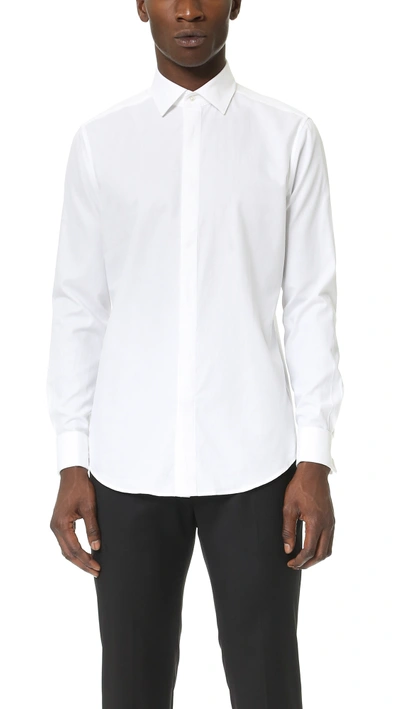 Shop Theory Dover Tuxedo Shirt In White