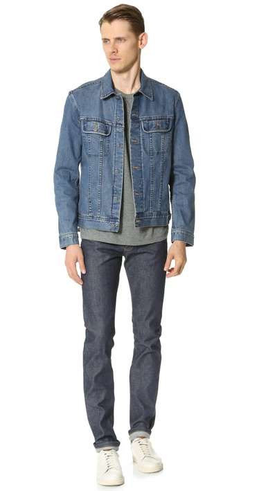 Shop Apc A. P.c. Petite Standard Raw Indigo Jeans Indigo