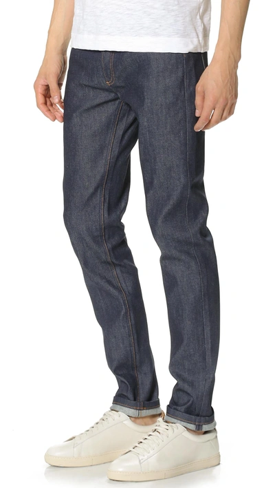 Shop Apc A. P.c. Petit Standard Indigo Stretch Jeans Indigo 27