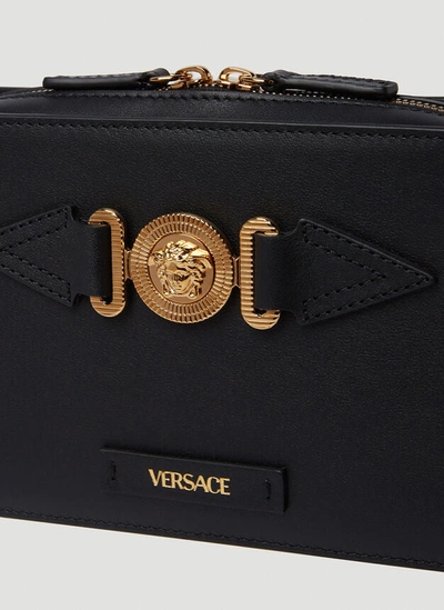 Shop Versace Women Medusa Biggie Crossbody Bag In Black