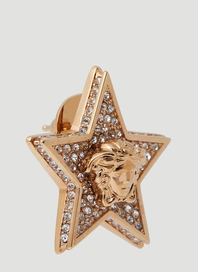 Shop Versace Women Medusa Star Earrings In Gold