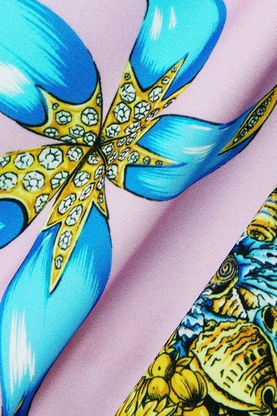 Shop Versace Women Multicolor Trésor De La Mer Printed Swimsuit One-piece Bathing Suit In Blue