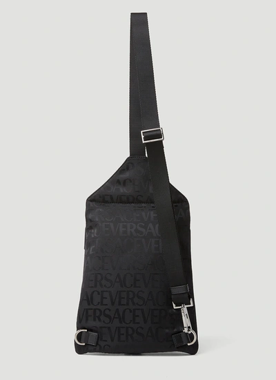 Shop Versace Women One Shoulder Crossbody Bag In Black
