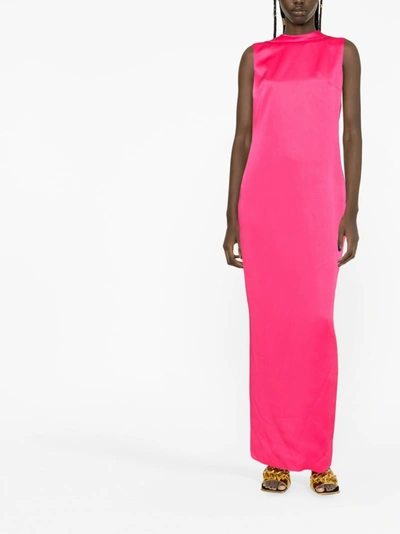 Shop Versace Women  Cowl-back Gown In Pink
