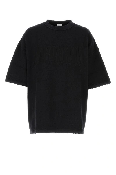 Shop Vetements Man Black Cotton Blend Oversize T-shirt