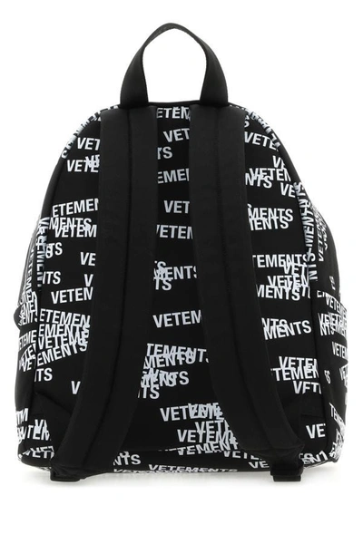 Shop Vetements Man Black Nylon Backpack In Multicolor