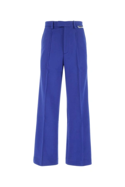 Shop Vetements Man Electric Blue Cotton Blend Pant