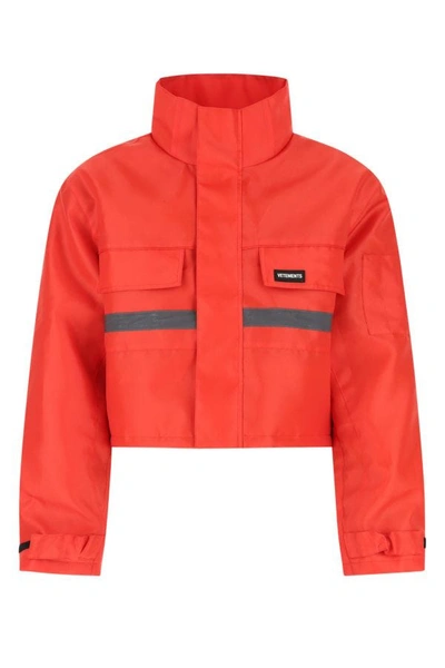 Shop Vetements Man Red Polyester Padded Jacket