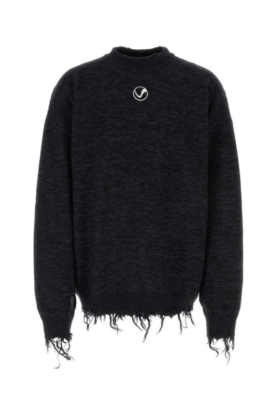 Shop Vetements Man Two-tone Wool Oversize Sweater In Multicolor