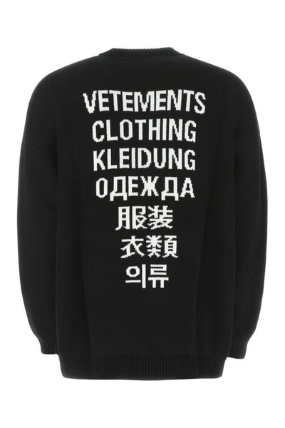 Shop Vetements Unisex Black Wool Oversize Sweater