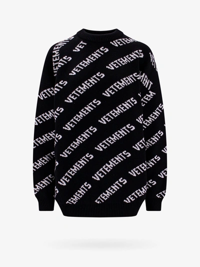 Shop Vetements Woman Sweater Woman Black Knitwear