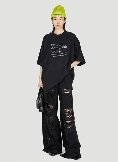 Shop Vetements Women Slogan T-shirt In Black