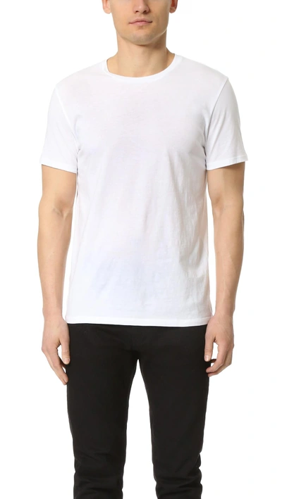 Shop Vince Short Sleeve Pima Crew Neck Tee Optic White